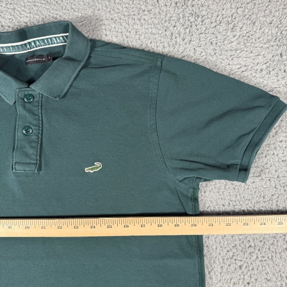 Crocodile Polo Shirt Men's Size Large Slim Fit Green Short Sleeve - Picture 6 of 8